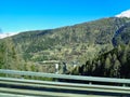 view to a forest hill in the swiss alps Royalty Free Stock Photo