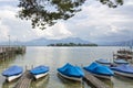 View to the Fraueninsel island in lake Chiemsee, Germany Royalty Free Stock Photo