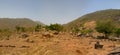 View to fulani tribe village near Tchamba, Cameroon Royalty Free Stock Photo