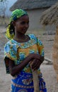 View to fulbe aka fulani tribe woman near Tchamba , Cameroon Royalty Free Stock Photo