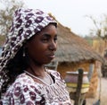 View to fulbe aka fulani tribe woman near Tchamba , Cameroon Royalty Free Stock Photo