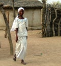 View to fulbe aka fulani tribe woman near Tchamba , Cameroon Royalty Free Stock Photo