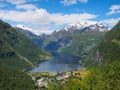 View to Geiranger fjord and eagle road. Beautiful Nature Norway. Royalty Free Stock Photo