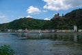 View to the german village St. Goarhausen with castle Katz