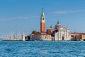 Venice landmarks. San Giorgio Maggiore by San Marco square, Grand Canal, Venice, Italy Royalty Free Stock Photo