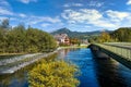 View to the HallstÃÂ¤tter See in Bad Goisern, Salzkammergut, Austria Royalty Free Stock Photo