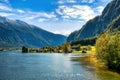 View to the HallstÃÂ¤tter See in Bad Goisern, Salzkammergut, Austria