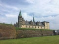 A view to Hamlet`s Castle, Kronborg, in Elsinore, Denmark Royalty Free Stock Photo