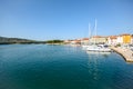 View to harbour with old town of Cres, Adriatic sea, Island of Cres, Istria Croatia Europe Royalty Free Stock Photo