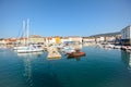 View to harbour with old town of Cres, Adriatic sea, Island of Cres, Istria Croatia Europe Royalty Free Stock Photo