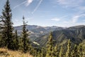 view to highest part of Nizke Tatry mountains from Slema hill above Liptovsky Jan in Slovakia Royalty Free Stock Photo