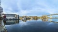 View to highway bridge over river Main in marktbreit Royalty Free Stock Photo