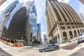 View to historic and modern skyscraper in downtown Houston Royalty Free Stock Photo