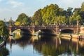 View to historic sandstone Moltke Bridge in Berlin Royalty Free Stock Photo