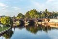 View to historic sandstone Moltke Bridge in Berlin Royalty Free Stock Photo