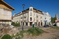 View to the historical building of Barbacan apartments hotel in downtown Vilnius, Lithuania. Royalty Free Stock Photo