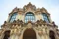 View to the historical buildings of the famous Zwinger palace in