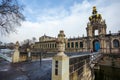 View to the historical buildings of the famous Zwinger palace in