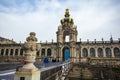 View to the historical buildings of the famous Zwinger palace in