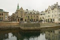 View to the historical buildings in the harbor of Alesund, Norway. Royalty Free Stock Photo