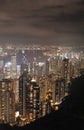 View to Hong Kong from Victoria Peak by night Royalty Free Stock Photo