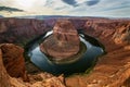 A view to Horseshoe bend landmark near Page city in Arizona, USA Royalty Free Stock Photo