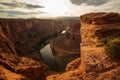 A view to Horseshoe bend landmark near Page city in Arizona, USA Royalty Free Stock Photo