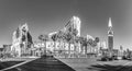 view to hotels and casinos at the Strip in daytime with neon advertising