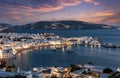 View to the idyllic town of Mykonos island, Cyclades, Greece Royalty Free Stock Photo