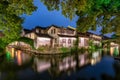 The ancient watertown Zhouzhuang in China during evening time