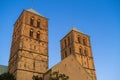 The illuminated towers of MÃÂ¼nster Cathedral