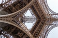 View to the inside of Eiffel Tower