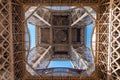 View to the inside of Eiffel Tower