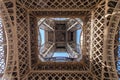 View to the inside of Eiffel Tower