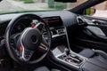 View to interior of salon of modern car Royalty Free Stock Photo