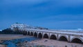 View to island Marabout de Sidi Abderrahmane at casablanca, morocco Royalty Free Stock Photo