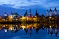 View to the Izmaylovo Kremlin in Moscow at sunset Royalty Free Stock Photo