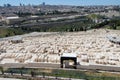 View to Jerusalem old city temple mount and the ancient Jewish cemetery in Olive mount. Jerusalem - Israel: 3 April 2022 Royalty Free Stock Photo