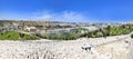 View to Jerusalem old city temple mount and the ancient Jewish cemetery in Olive mountain Royalty Free Stock Photo