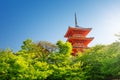 View to Kiyomizu-dera Temple complex with Pagoda in Kyoto, Japan Royalty Free Stock Photo