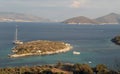 View to Kucuk Island in the Aquarium Bay, part of Gokova Gulf.