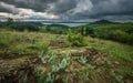 View to Lake Balaton and Balaton-uplands panorama from Tihany peninsula, beside the Watchtower-lookout, Hungary Royalty Free Stock Photo