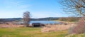 view to lake Egglburger See, moor landscape upper bavaria Royalty Free Stock Photo