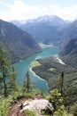 View to Lake KÃÂ¶nigssee and St Bartholomae. National Park Berchtesgaden Land. Germany