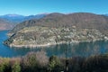 The View to the Lake Lugano and the surrounding Mountains from Serpiano, Ticino, Switzerland