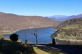 The View to the Lake Lugano and the surrounding Mountains from Serpiano, Ticino, Switzerland