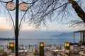 View to the lake Pamvotis in Ioannina city, Greece Royalty Free Stock Photo