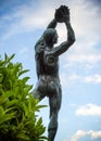 The statue of  Discobolus in Athens.Classical Greece Royalty Free Stock Photo