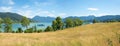 view to lake Tegernsee from Kaltenbrunn, summer landscape upper bavaria Royalty Free Stock Photo