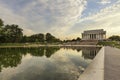 View to the Lincoln Memorial at sunset. Washington D.C., USA